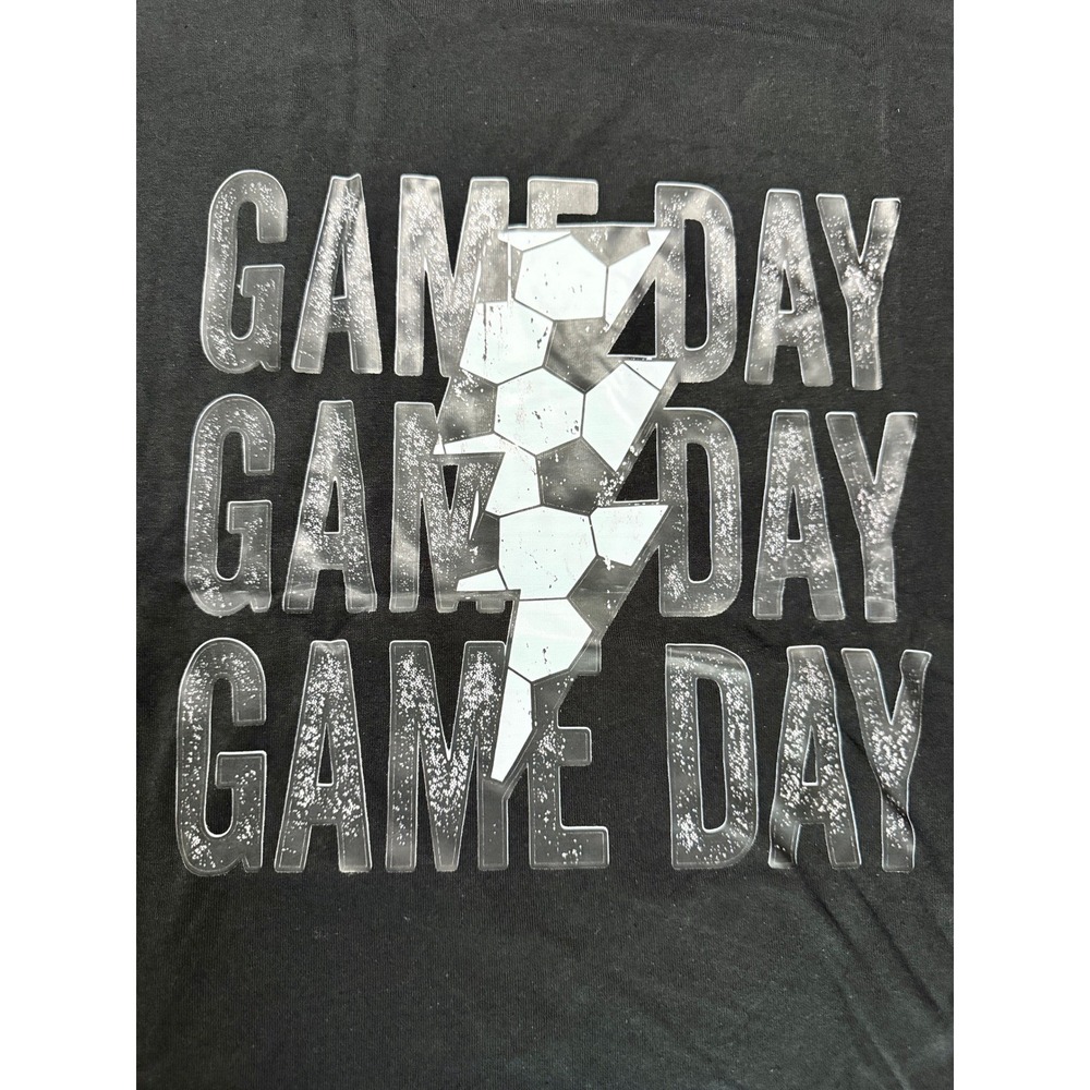 New York Mens Game Day Soccer Lightning Bolt Graphic T-Shirt Black XL Cotton